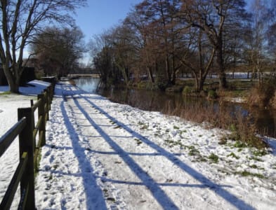 Wey navigation, Clay Lane - Snow and shadows by Graham Haddy