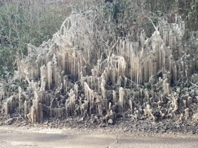 Downside - Road side icicles by Dawn Wallace