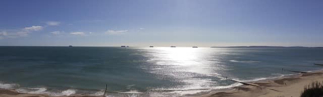 Bournemouth Bay - Cruise Ships Parked in Bay by Bob Peel